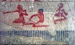 Figure 17. Tomb of Ty, 5th Dynasty. Pointing Boatmen. Photograph courtesy of Osirisnet