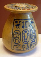 Vase Amenophis III and Tiy faience