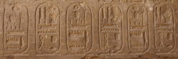 Figure 11. Chiseling off the name would eliminate a person’s existence for all eternity. Here only the “Set” part of Seti’s name has been defaced, to oppose the god Seth during a period in which he was in disfavor. All the birth-name cartouches are defaced, but the throne names are left untouched.