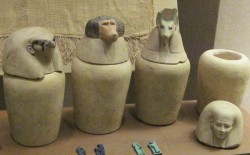 Figure 12. Canopic jars held the liver, intestines, lungs and stomach, each protected by a tutelary goddess.