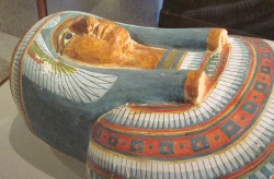 Figure 13. A mummy was a perfect form called a sah — a cocoon from which new life could emerge. This is Meresamun, a priestess of the 22nd Dynasty, now at the Oriental Institute, University of Chicago.