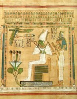 Osiris with Nephthys and Isis