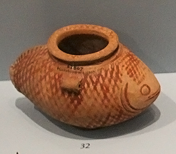 Naqada II vase in the shape of a fish